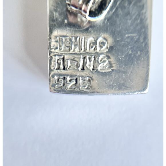 1960s Taxco TA-142 925 Silver & Black Onyx Baguette Rectangle Post Stud Earrings - Picture 8 of 8